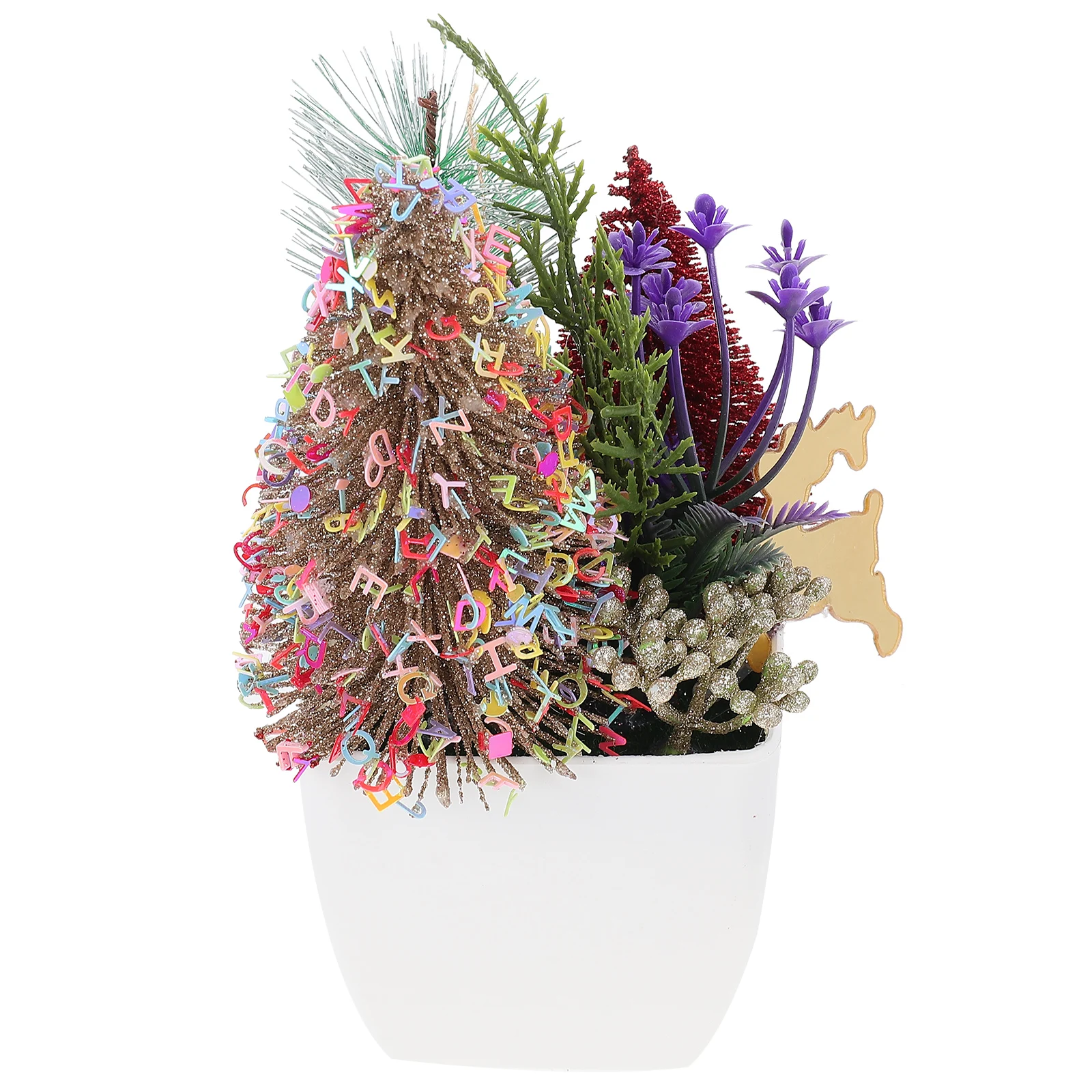 

Simulated Potted Decoration Small Fake Plants Bonsai Christmas Decorations Desktop Artificial Home Faux Greenery Stems