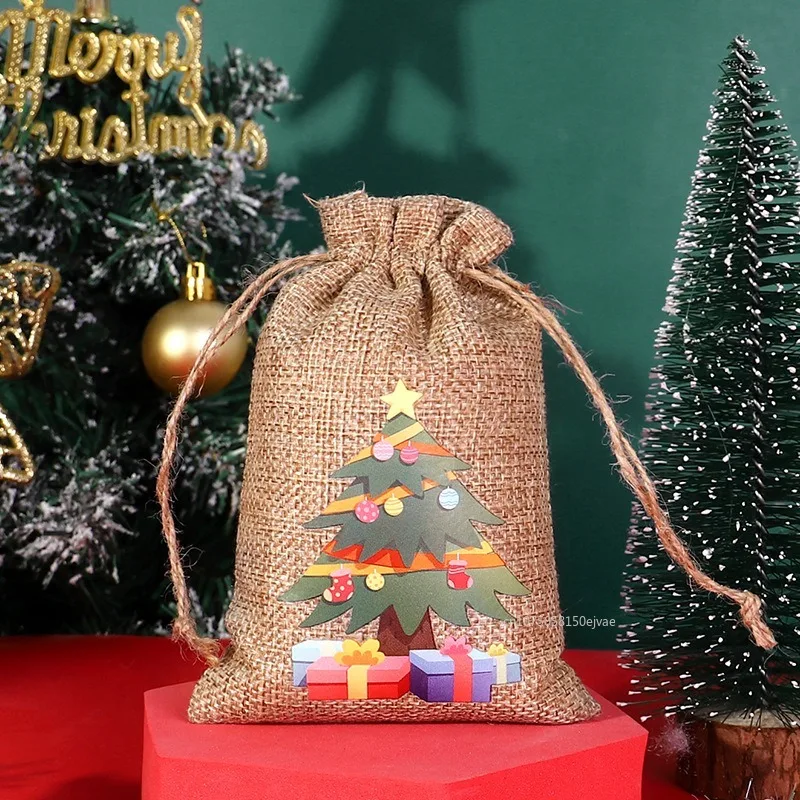 Sacs de Calendrier de l'Avent de Noël, Compte à Rebours de 24 Jours, Sacs-Cadeaux de Bonbons avec Chaîne de Proximité pour Enfants et Adultes
