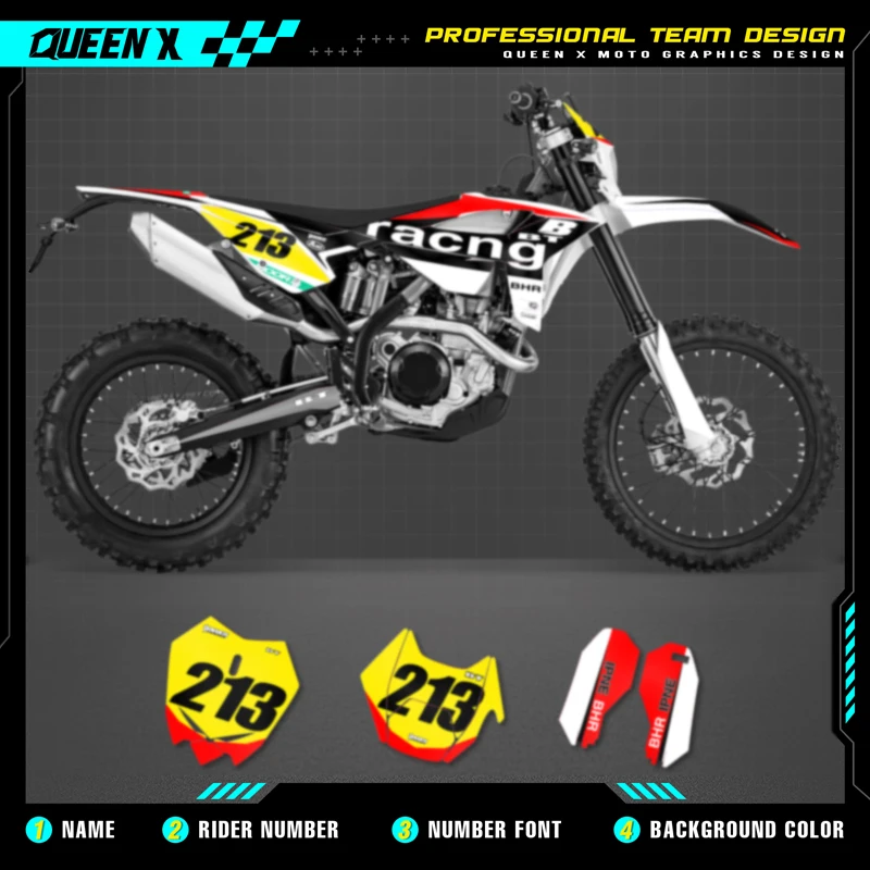 

QUEEN X MOTO Motorcycle Team Graphics Decal & Sticker Kit For BETA RR 2020 2021 2022 300R 350 390 430 480 RR-S RX 021