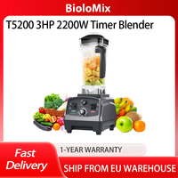 BioloMix T5200 3HP 2200W Timer Blender, Fruit Food Mixer Juicer, 2L Capacity, BPA Free, Sharp Blades, Powerful Blender