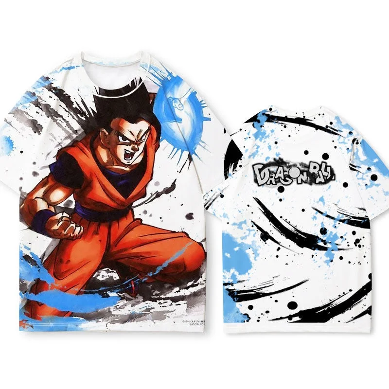 

Летняя футболка Bandai Dragon Ball Anime Co Branded, быстросохнущая, дышащая, удобная, для родителей и детей, с короткими рукавами