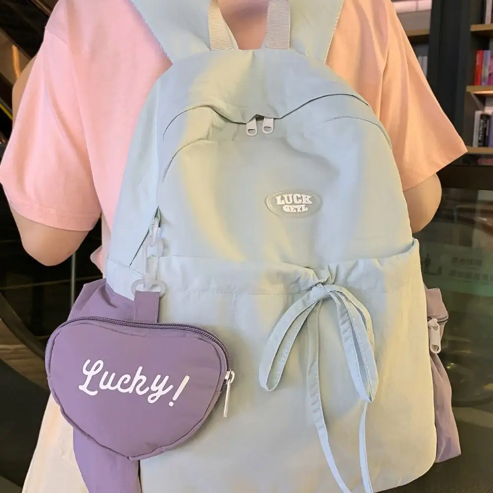 ファッションナイロンスクールバックパックトレンディキュートトラベルリュックサック防水大容量ショルダーバッグハイキング