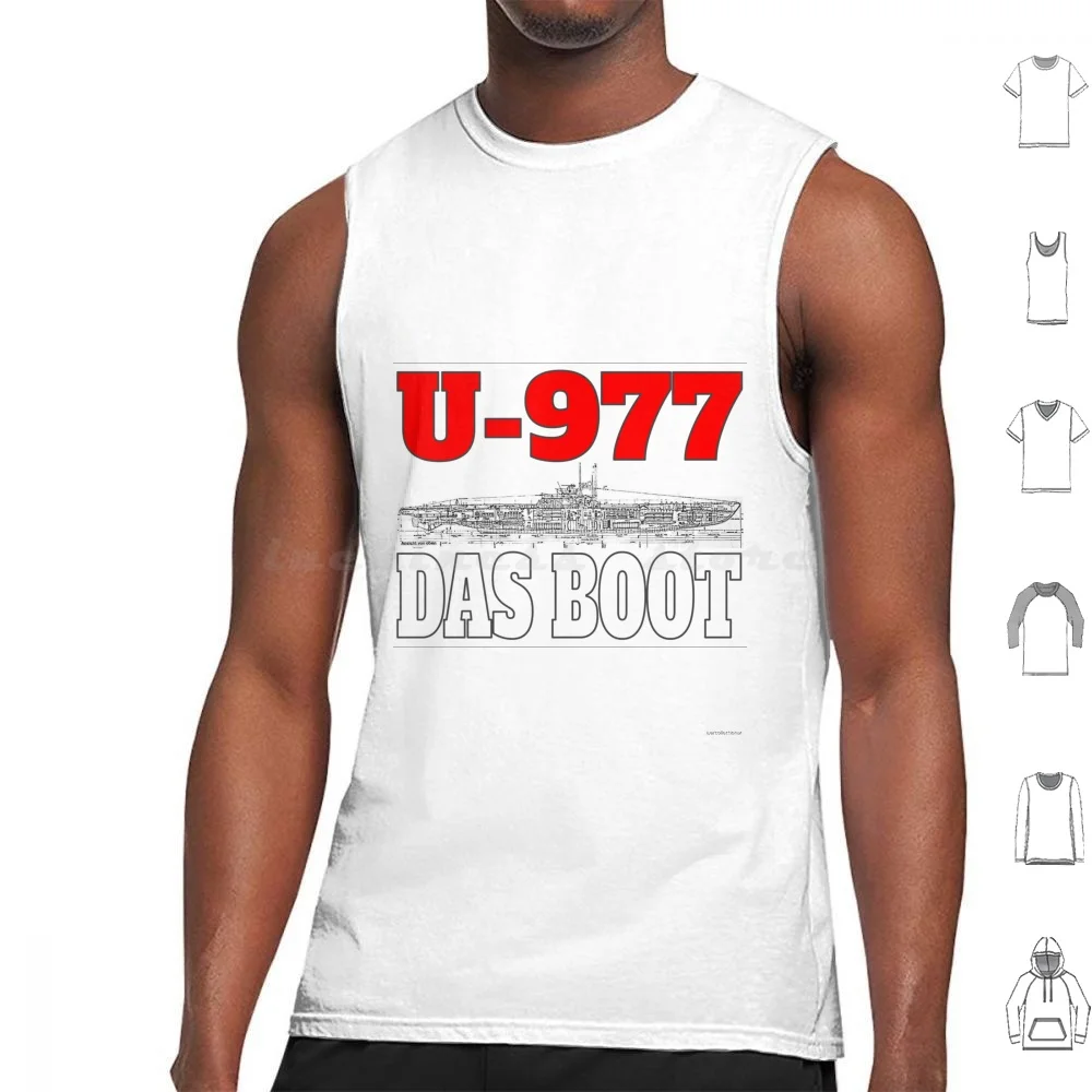Das Boot U-977 White Tank Tops Print Cotton German U 530 Das Boot Kriegsmarine German Wwii Second War