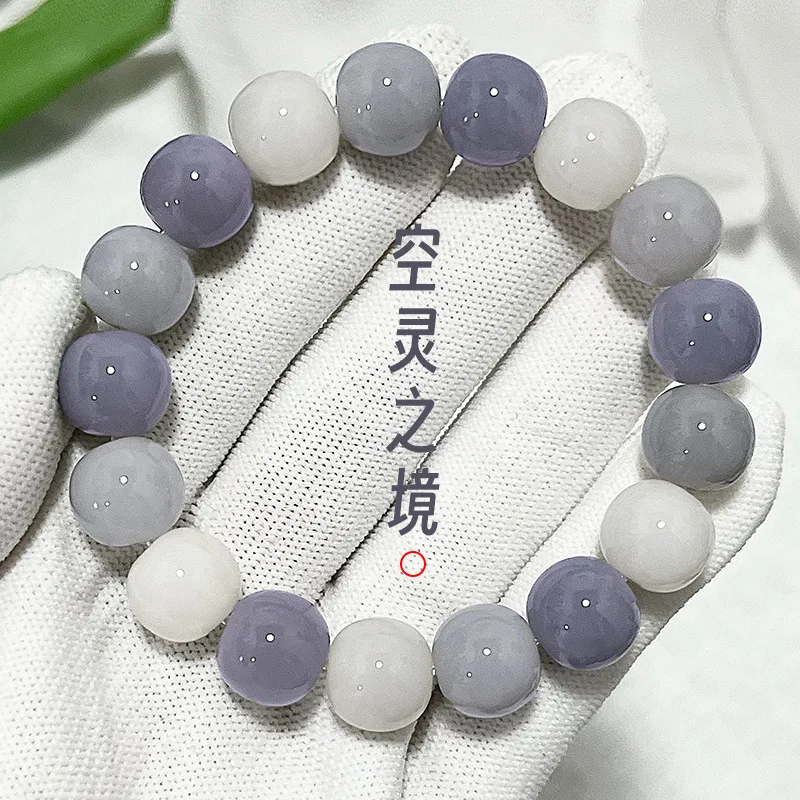 Original Ecology White Jade Bodhi Bracelet Female Pliable Temperament Student Crafts Bodhi Root Single Circle Couple Buddha Bead