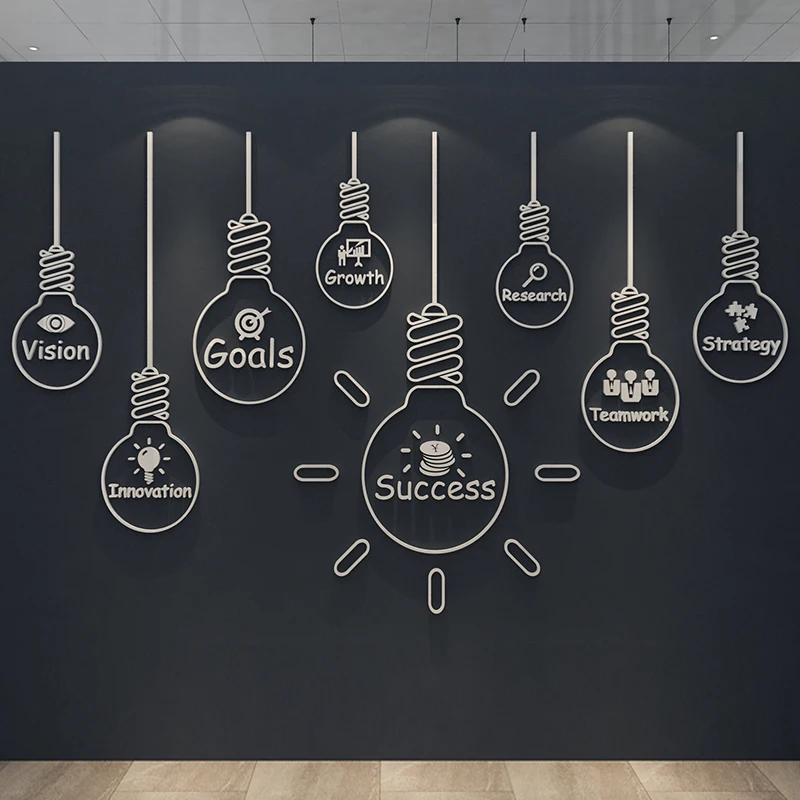 Office Stere Wall Decoration Decals New Waterproof Acrylic Wall Stickers High Quality Conference Room Background Wall Stickers