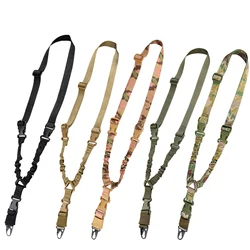 Tactical Gun Single Point Sling Adjustable Bungee Rifle Shoulder strap length for Airsoft Hunting Accessories Strap M4 with pad