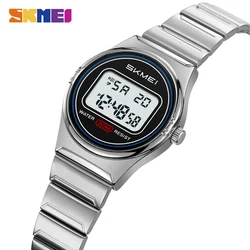 SKMEI Kleines Zifferblatt Digitale Edelstahl Armbanduhren Frauen Top Marken Luxus Uhren Wasserdichte Sport Damen Elektronik Uhr