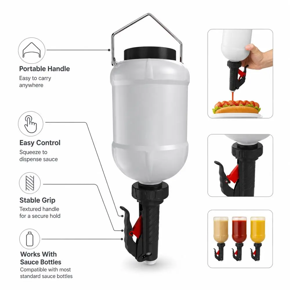 Enduring Plastic Sauce Squeezer Refillable 480ml Salad Dressing Bottle Hanging Design Portable Hanging Squeeze Bottle For Coffee