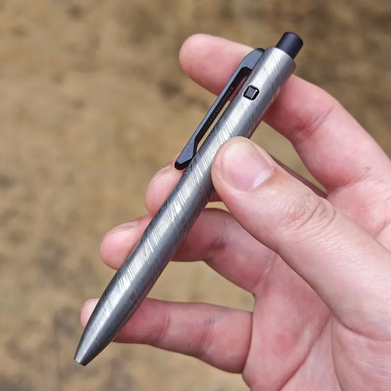 High End Titanium Alloy Ball Pen Boss Interview Meeting Signature Pen Field Travel Collection Stationery Cute Rollerball Pens