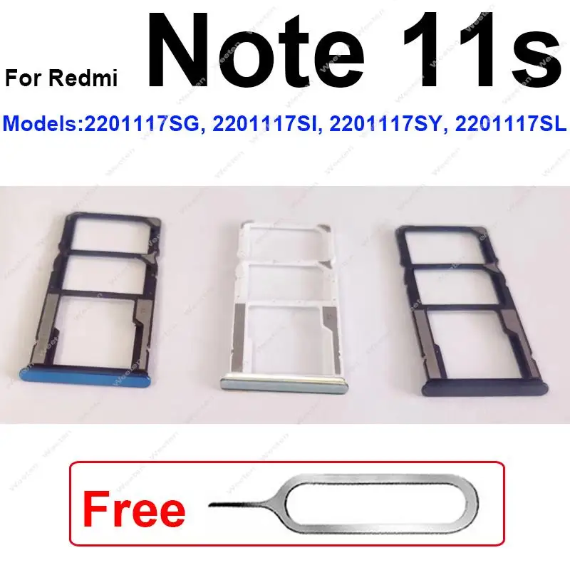 Sim Card Tray For Xiaomi Redmi Note 11 11S 11 Pro 4G 5G SIM Card Slot Holder Card Adapter Reader Replacement