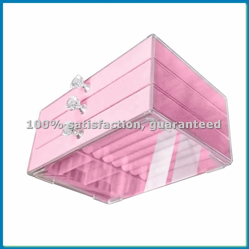 Organizador de joyas de acrílico con 3 cajones, apilable, para exhibir y almacenar aretes, collares, pulseras, estuche para mujeres, C-ABLL