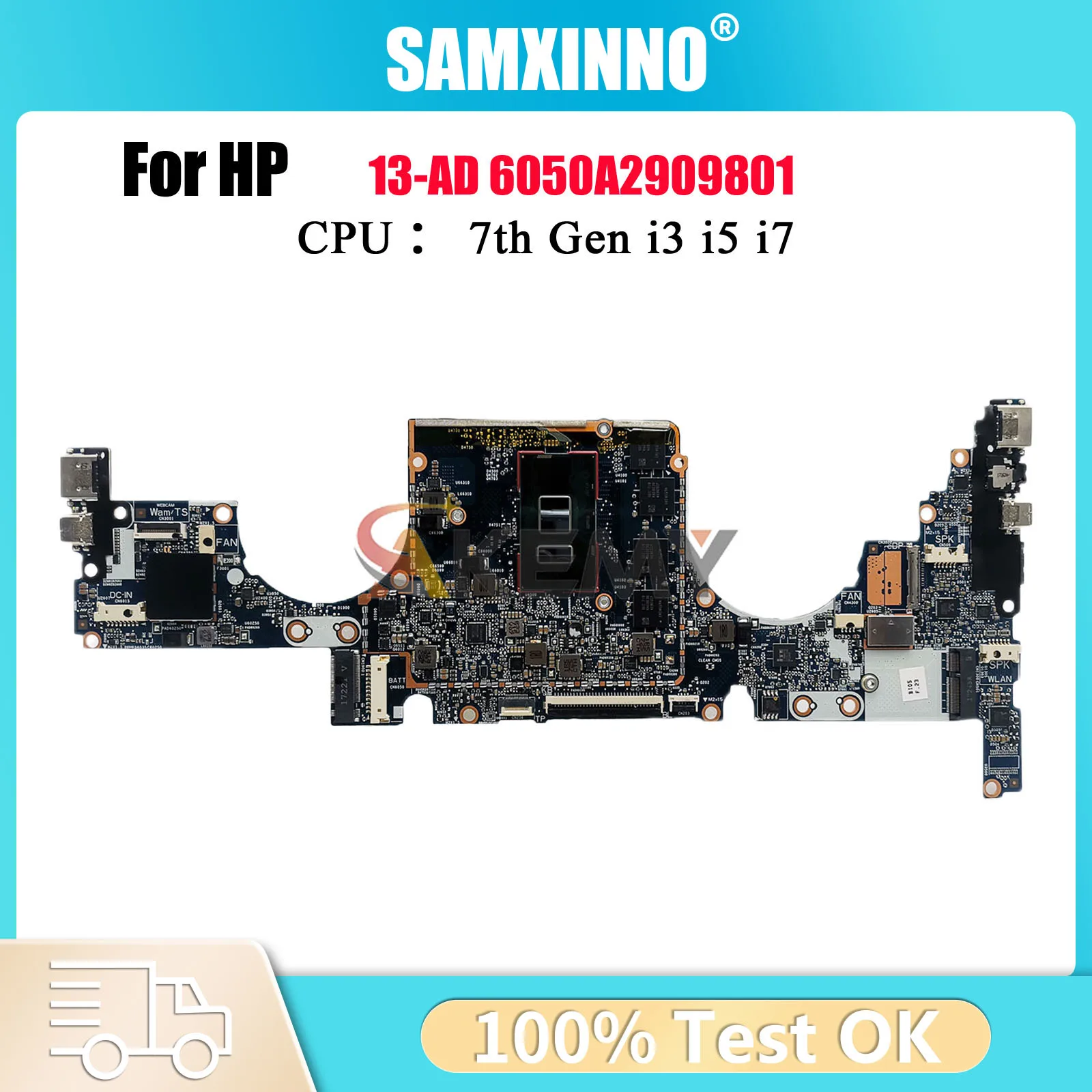 

6050A2909801 For HP Envy 13-AD Laptop Motherboard With i5 i7 CPU 4G 8G 16G RAM 926313-601 926311-601 100% Fully Tested