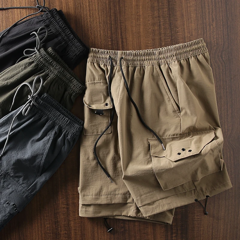 

Американские повседневные рабочие шорты свободного кроя с пятью карманами, быстросохнущие, эластичные в четырех направлениях, летние, мужские, модные, городские, стильные, стрейчевые.