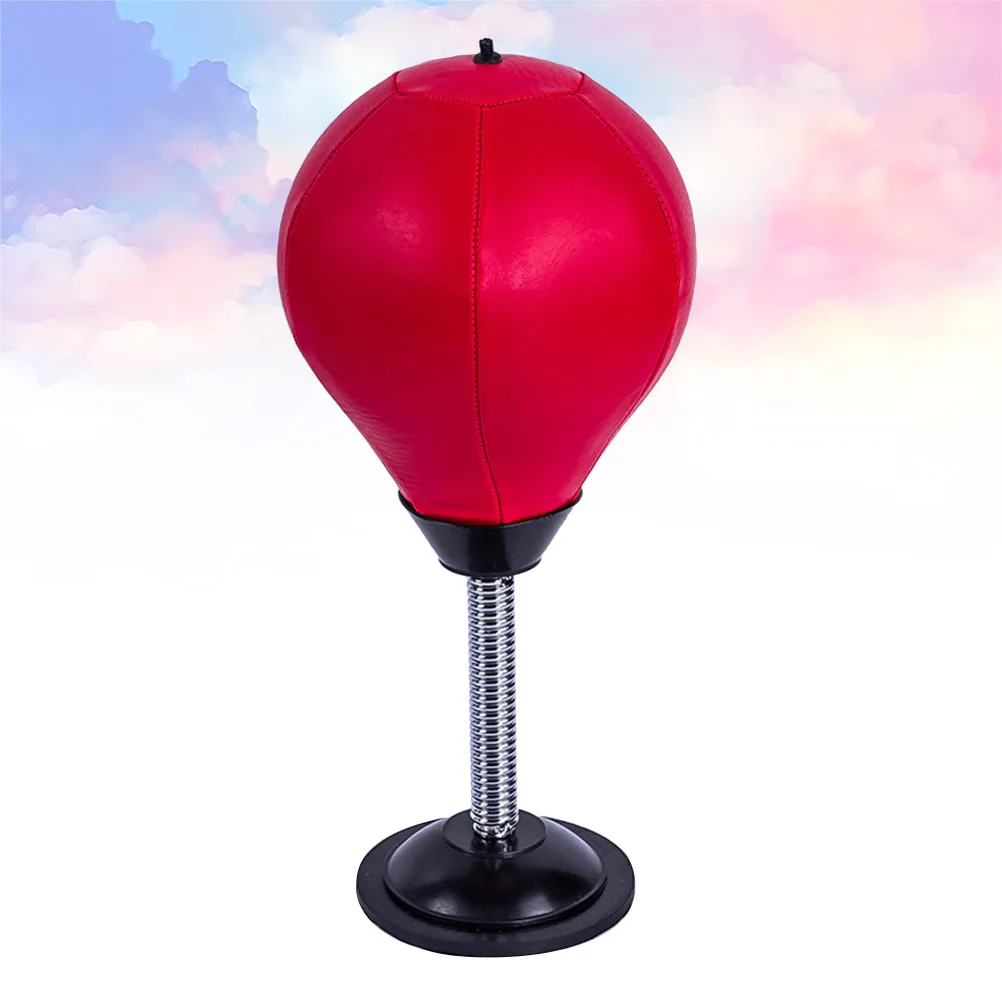 

1pc Desktop Suction Cup Boxing Ball Red Mini Stress Relief For Home Office Durable Vertical Punching Fitness Equipment