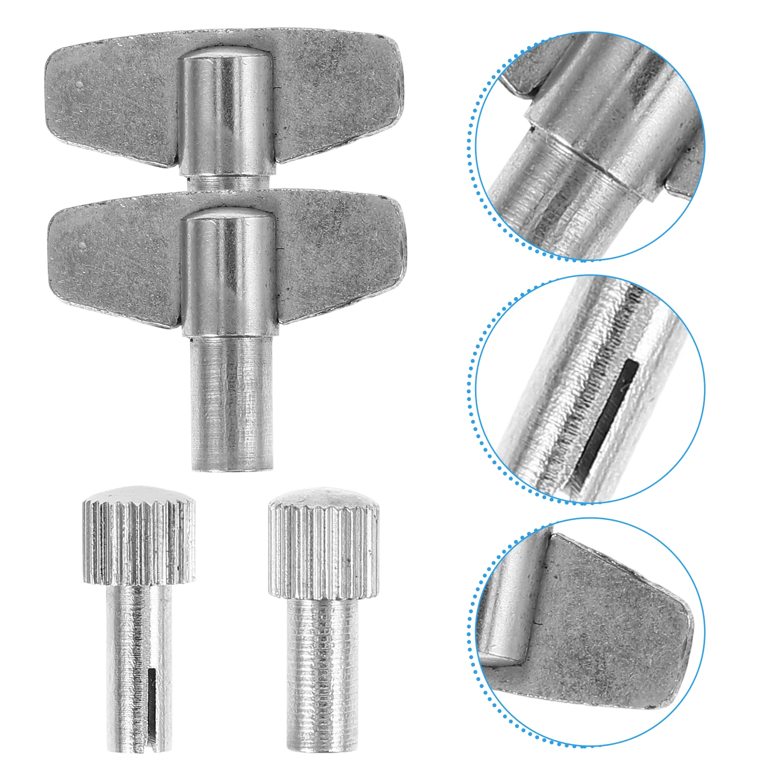 

4 Pieces tools Winding Keys Silver Universal Fit Alarm Clock Watch Accessories Clock Wind-Up Key Replacement Reusable