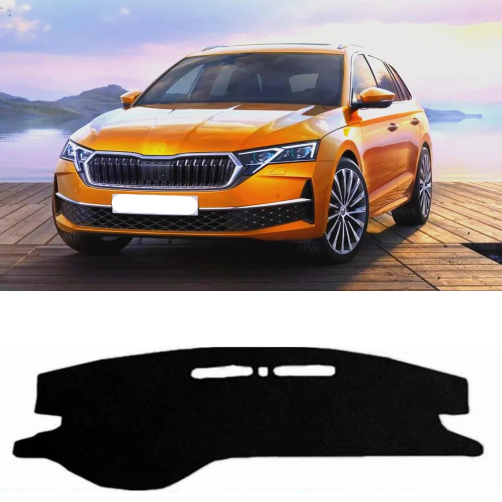 Car Dashboard Cover Mat Sun Shade Pad Instrument Carpet Anti-UV Dashmat For Skoda Octavia A8 2021 2022 2023 2024 Car Accessories