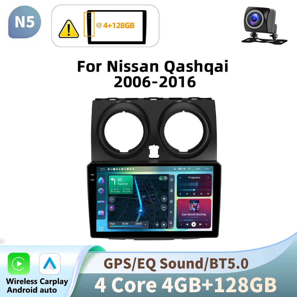 Podofo CarPlay Android Auto autoradio voor Nissan Qashqai 2006-2016 GPS intelligente systemen stereo multimediasysteem autoradio