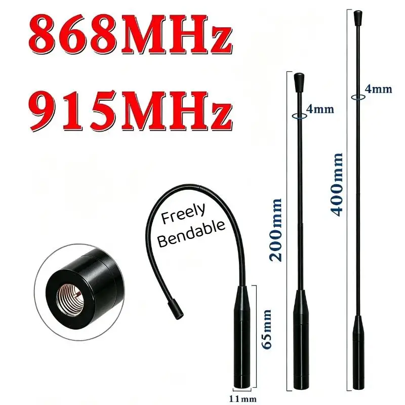 1Pcs LoRaWan Module Transmission Data 868MHZ 915MHZ Nb-IoT Soft Antenna 840-900-902-928MHz For Meshtastic Whip Antenna