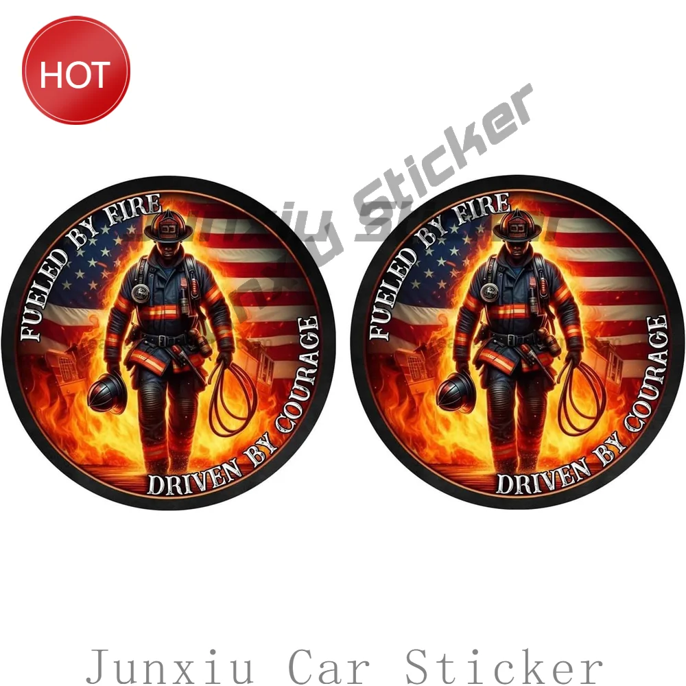 2 Pack Fueled By Fire Driven By Courage PVC Vinyl Sticker For Bumper And Travel Case Creative Graphic Decoration Decal