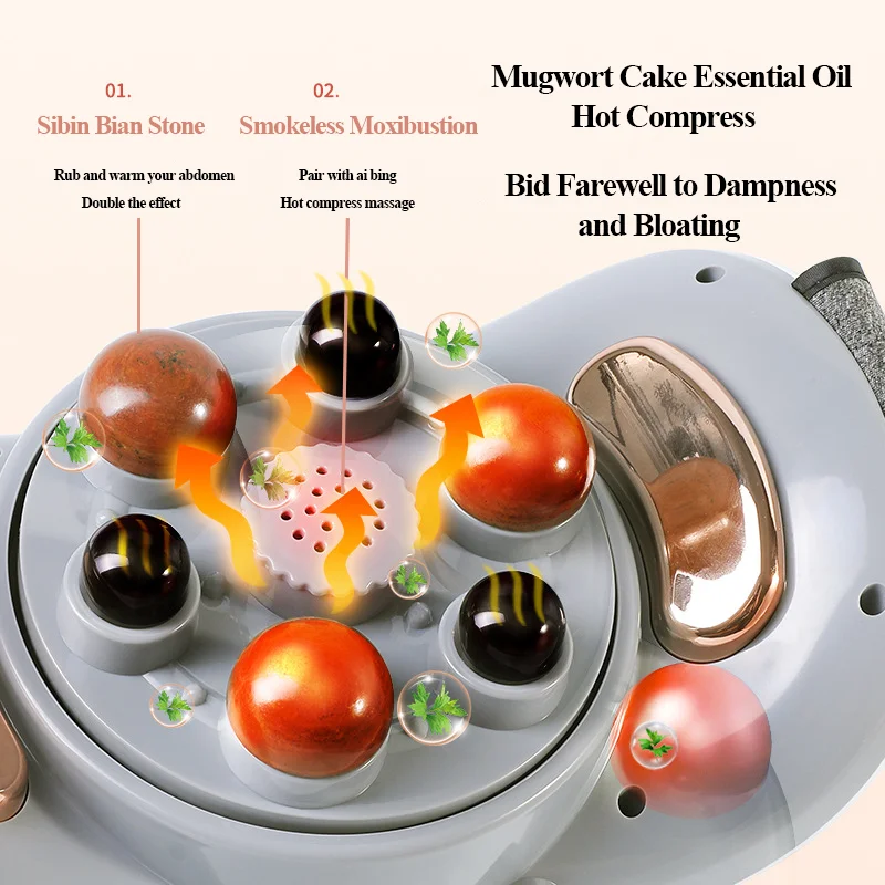 المحمولة ساخنة الخصر البطن الرقبة الظهر مع الحجر المسطح الطبيعي البطن العجن تهتز مدلك البطن #4