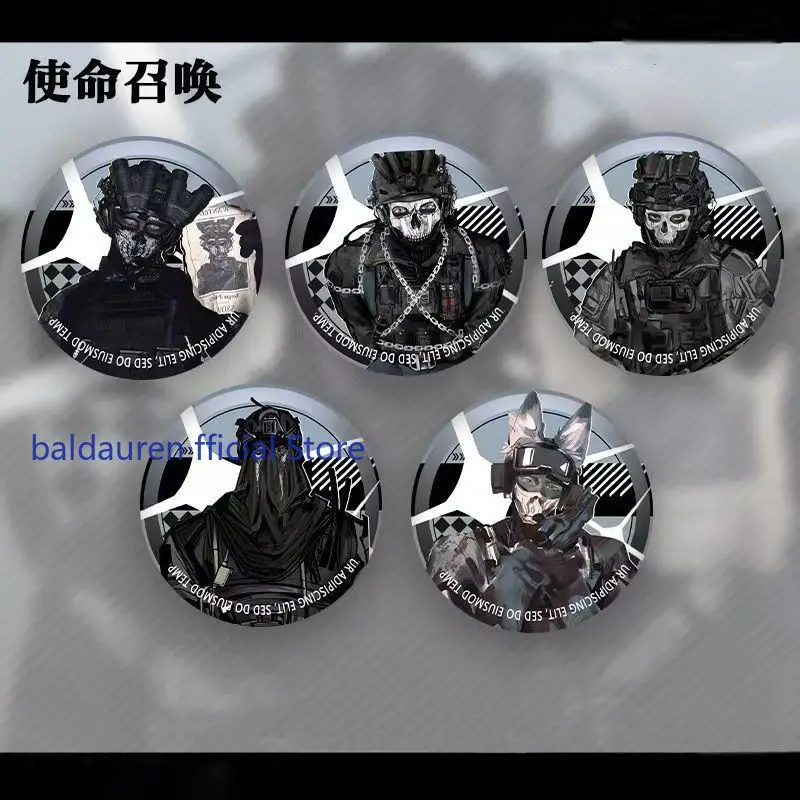 أنيمي نداء الواجب المحمول شبح كيغان كونيغ تأثيري طوق بروش الملابس شارة ظهره دبابيس مزدوجة فلاش زر هدية عيد ميلاد