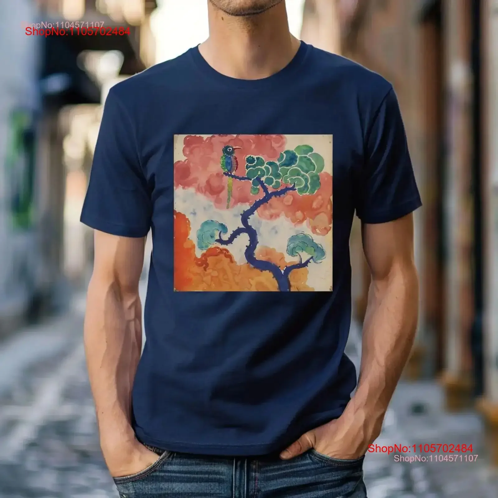 Artistic Bird Perch T Shirt Wildlife Jungle Print Unique Animal Birds Casual Idea vintage Washed Slightly Unisex Stretched