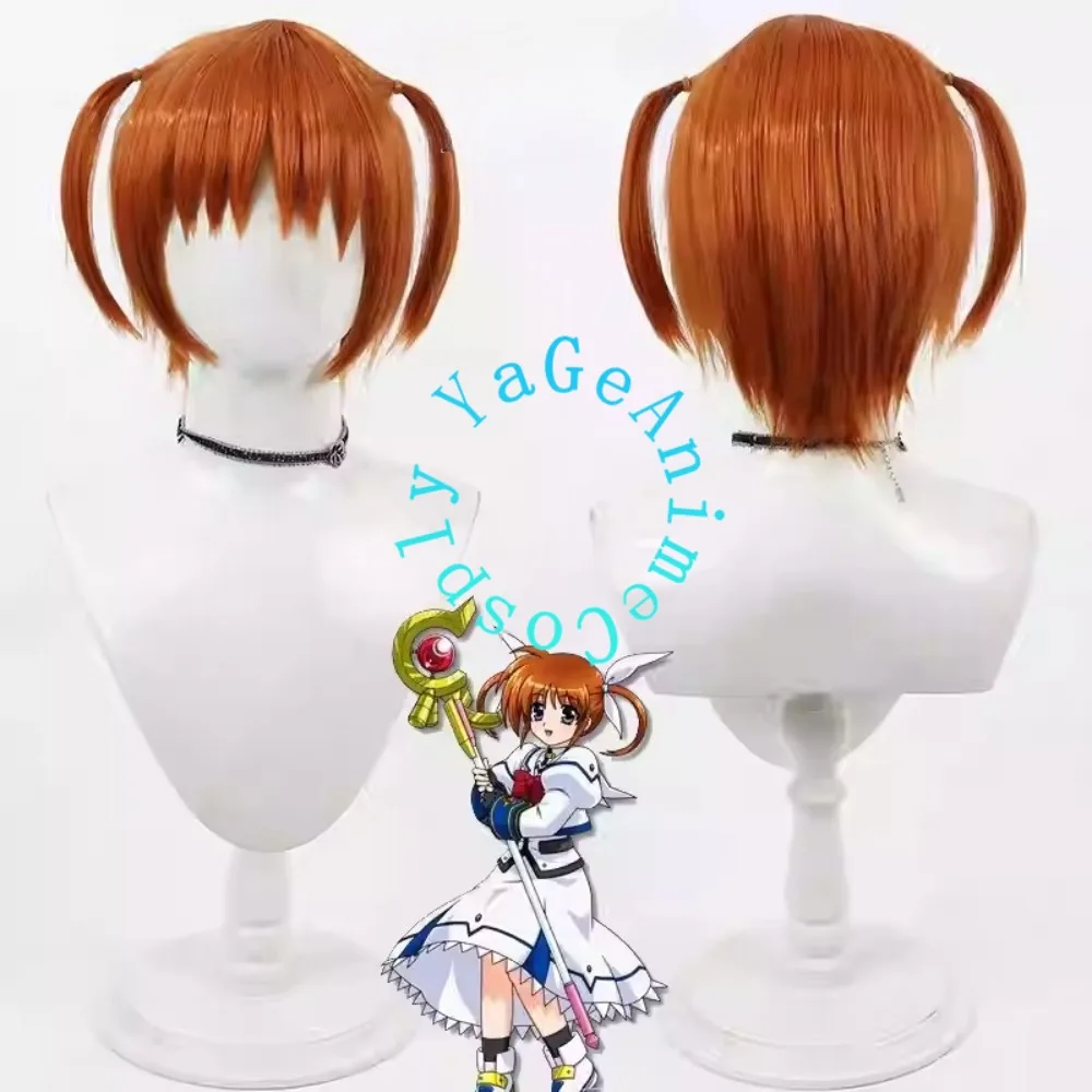 마법 소녀 리리컬 나노하 타카마치 나노하 코스프레 가발 애니메이션 게임 할로윈 카니발 파티 합성 내열성 머리카락