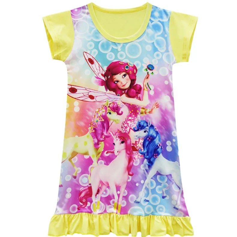 

Детское платье принцессы с принтом единорога в стиле аниме для девочек, Рождественский костюм для ролевых игр на Хэллоуин