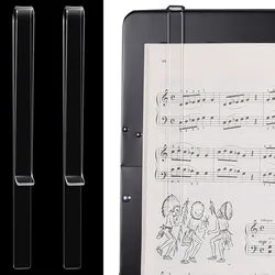 2pcs Music Stand Clips,acrylic transparent music score clips, guitar and piano score clips Music Page Holder Clips