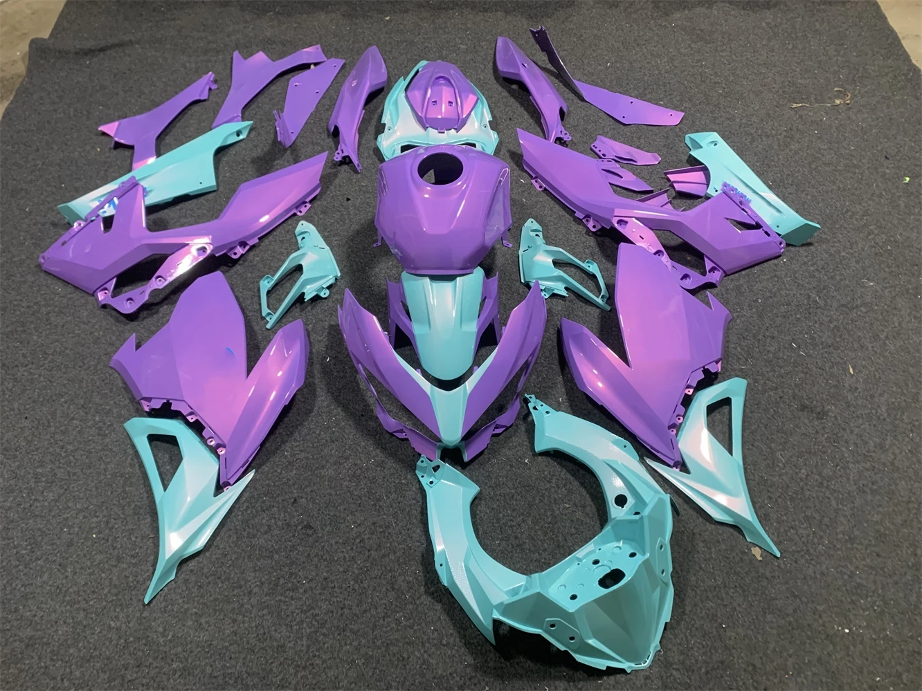 Motorcycle fairing for Ninja 400 2018 2019 2020 2021 2022 2023 ZX400 18 19 2021 22 23 Year body fairing Purple Green motorcycle