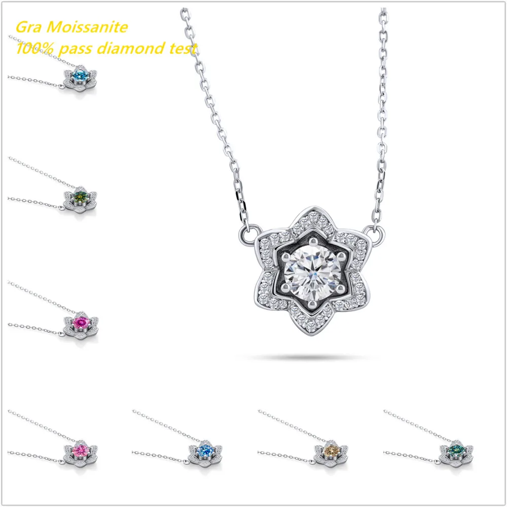 

1.0 carat d color vvs moissanite pendant necklace 925 Sterling Silver Wedding Party Bridal Fine Jewelry dating gift wholesale