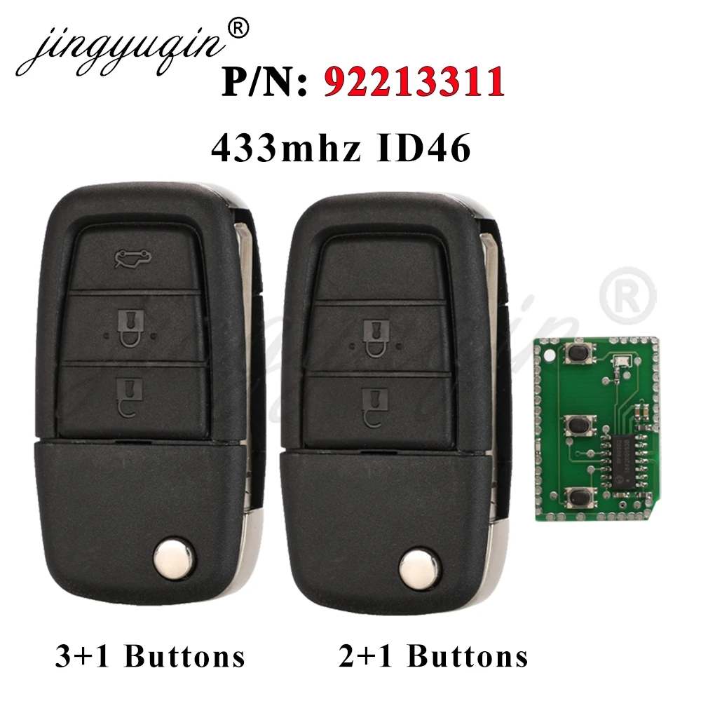 jingyuqin 92213311Flip Remote Car Flip key for Chevrolet Caprice Lumina Pontiac G8 Holden VE Commodore Omega Berlina 433mhz ID46