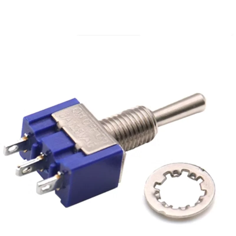5pcs Miniature Lever Toggle Switch Single Pole Double Throw ON-OFF-ON /ON-ON 120VAC 6A Mounting MTS-102 103 202 203