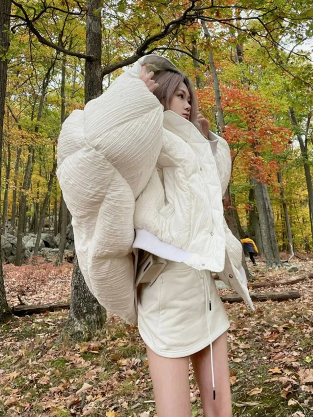 Parkas Womens Y2K Fall Modal Blended Lined Slimming Extended Hem Preppy College Uniform Attractive Youthful Chic Simple Business