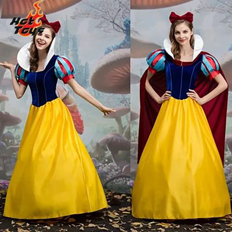 Cartoon Princess Snow White Halloween Party Costume Adult Cosplay Plus Size Dress Girl Princess Dress Women Adult Clothing
