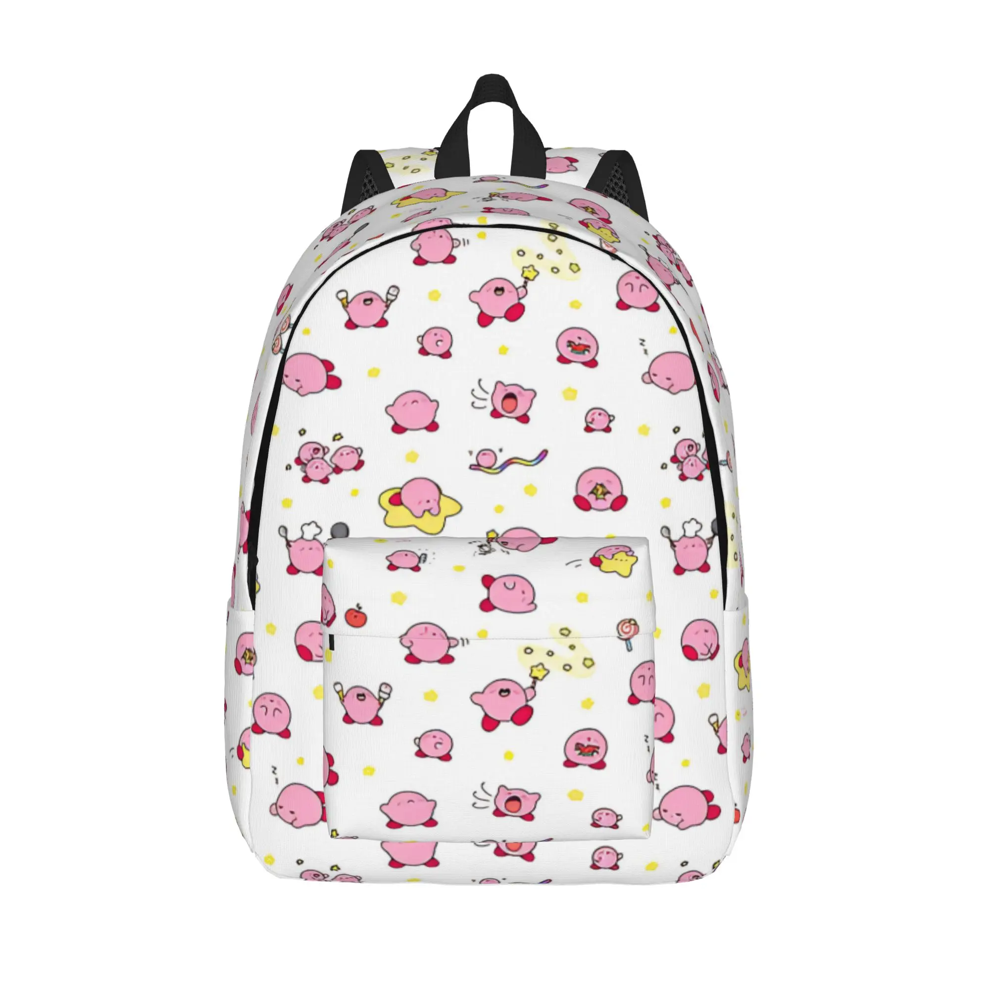pink kirbys funny game Backpack for Men Women Fashion Student Business Daypack  College Canvas Bags Gift