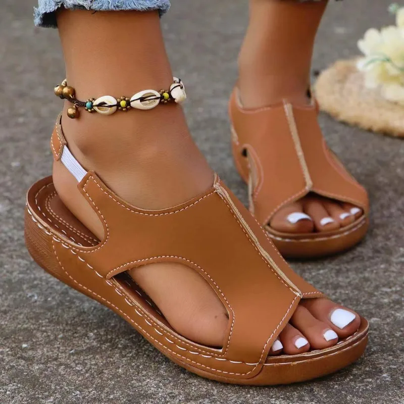 2024 Summer Wedge Sandals for Women New Fashion Non Slip Beach Shoes Woman Lightweight Casual Platform Sandalias Mujer Plus Size