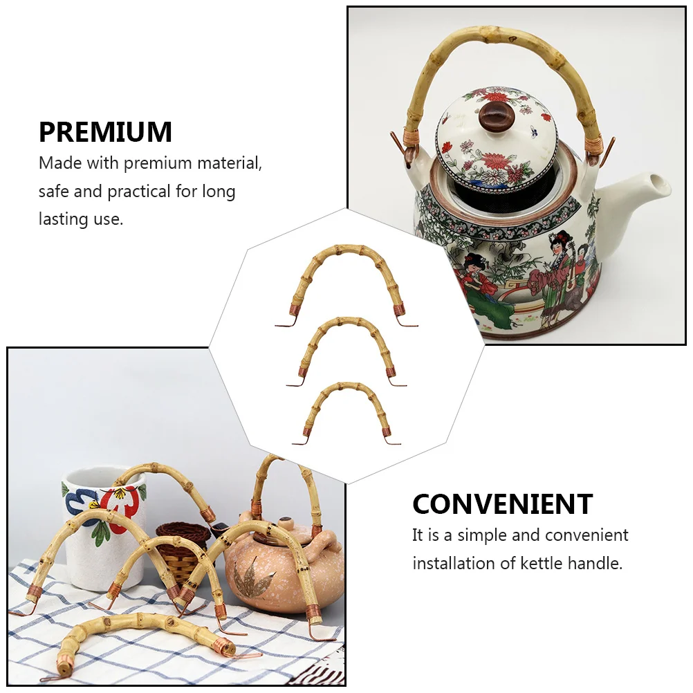 

3Pcs Teapot Handle Replacement Heavy Duty Heat Resistant Kettle Accessory Simple Installation Pot Grip for Boiling Water