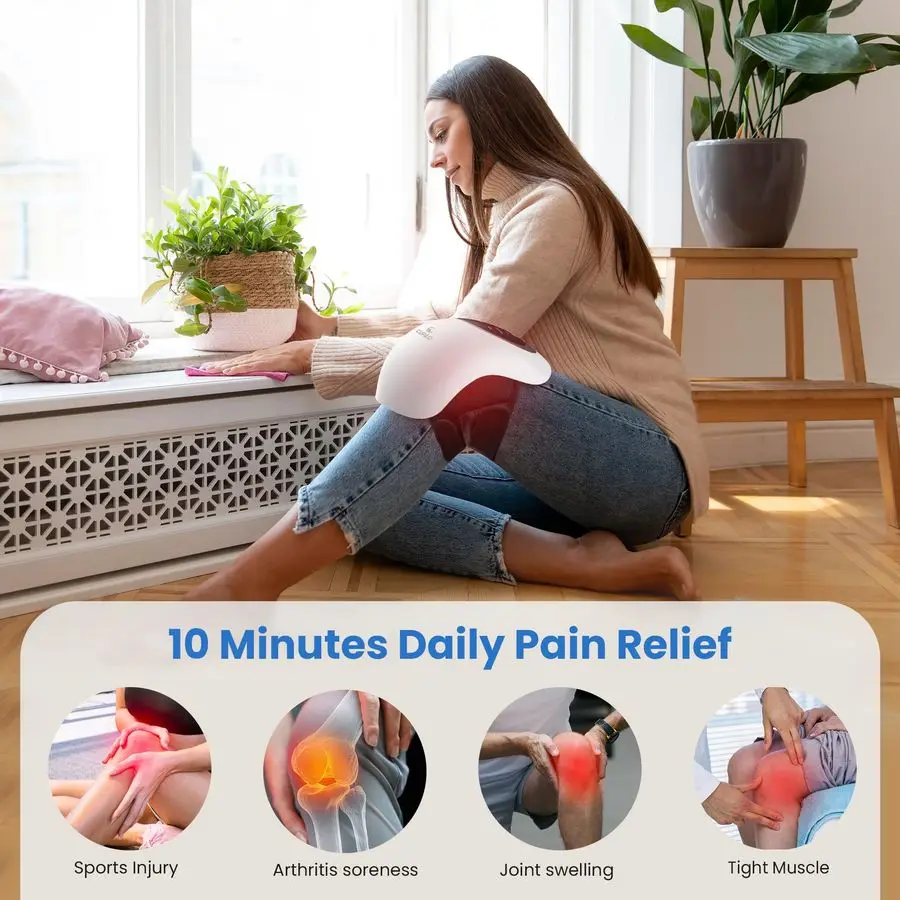 Kniemassagegerät zur Schmerzlinderung FSA Eligible HSA, Heiz- und Vibrations-Kniemassagegerät zum Schwellungen steifer Gelenke, tragbares Knie-Mas