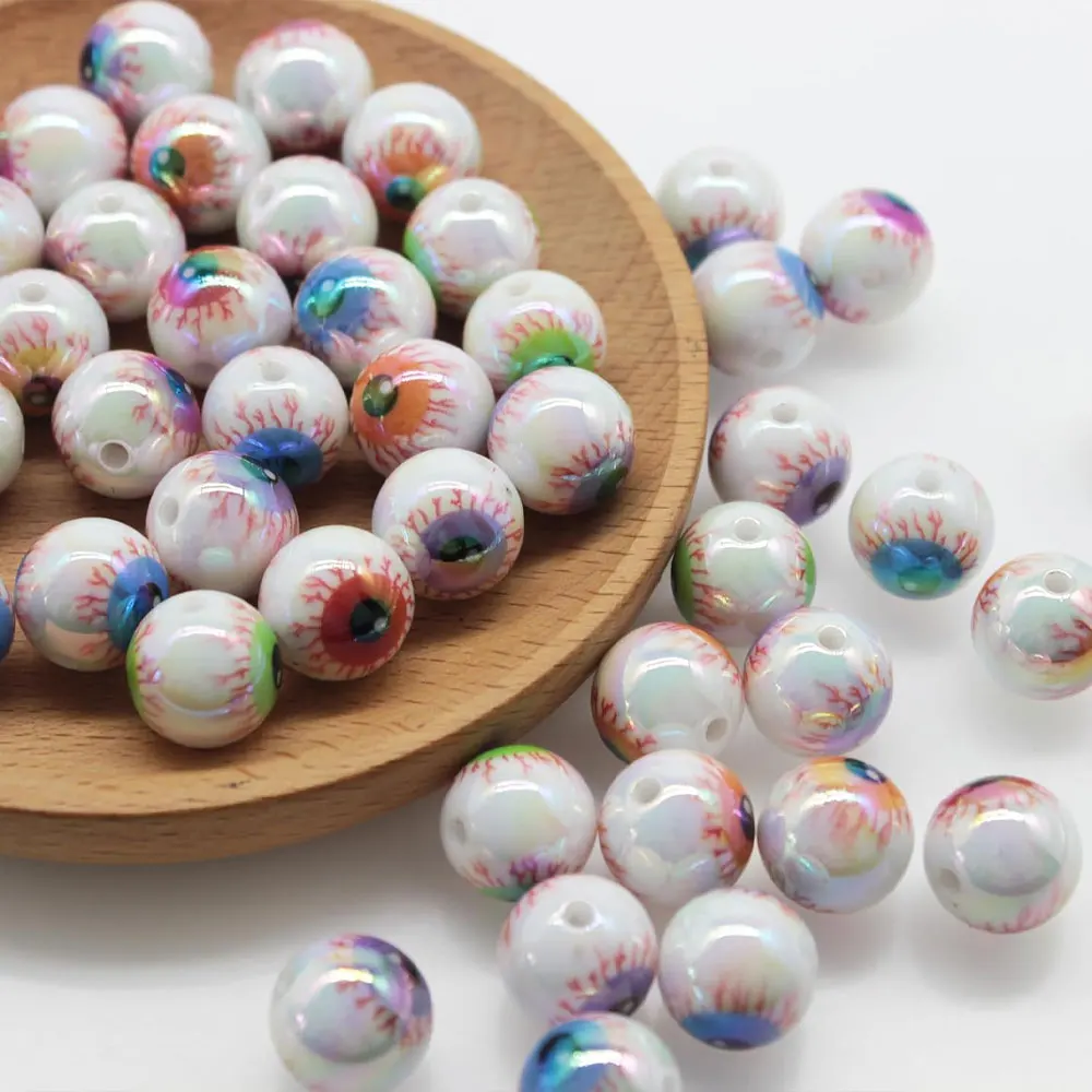 5/10 قطعة قلادة على شكل مقلة العين من الراتنج للهالوين، تستخدم في إكسسوارات تزيين عيد الهالوين وعيد الميلاد وعيد الشكر