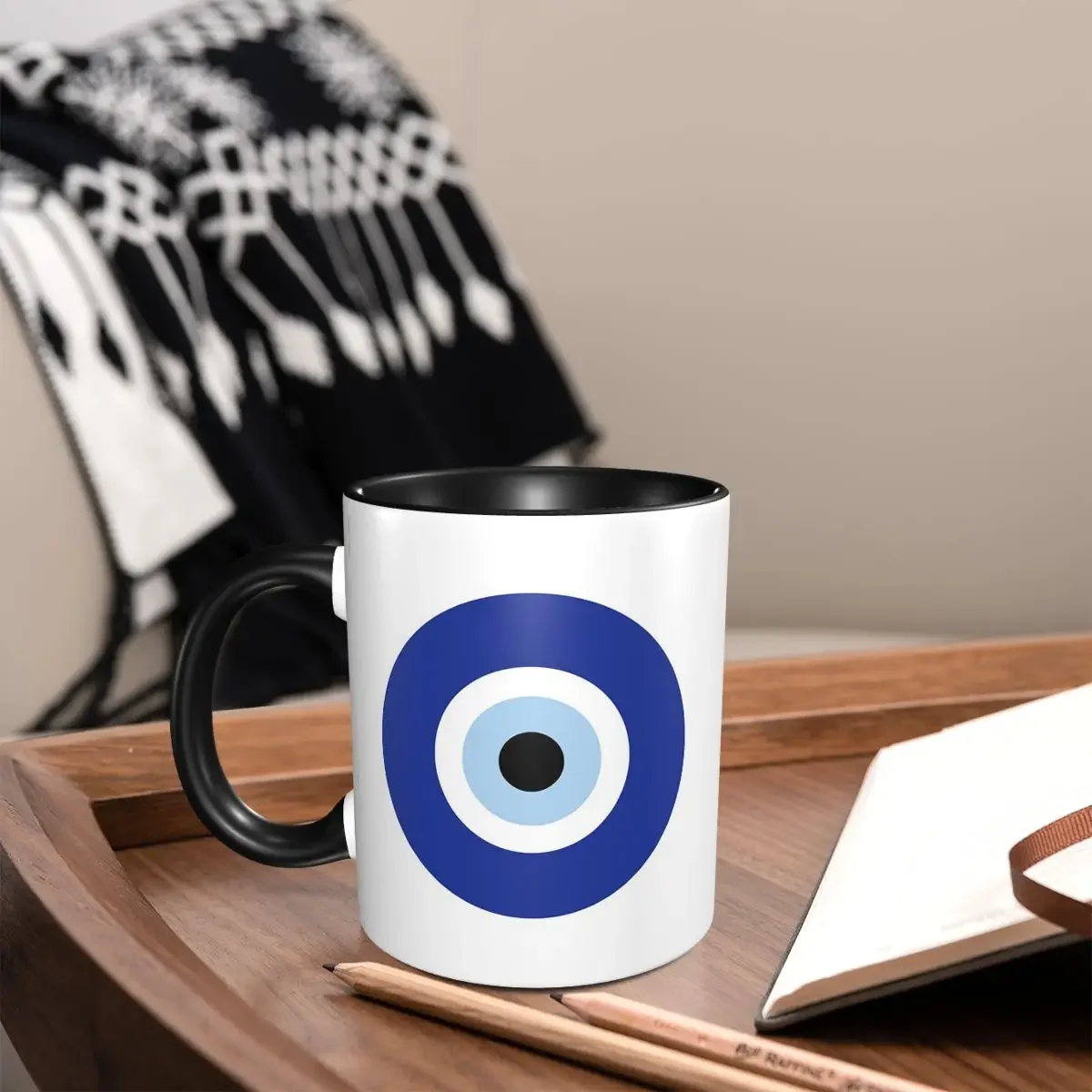

Mediterranean Evil Eye Nazar Amulet Evil Mug Funny Ceramic Coffee Cups Tea Mugs Milk Cup Drinkware Gift for Woman Man