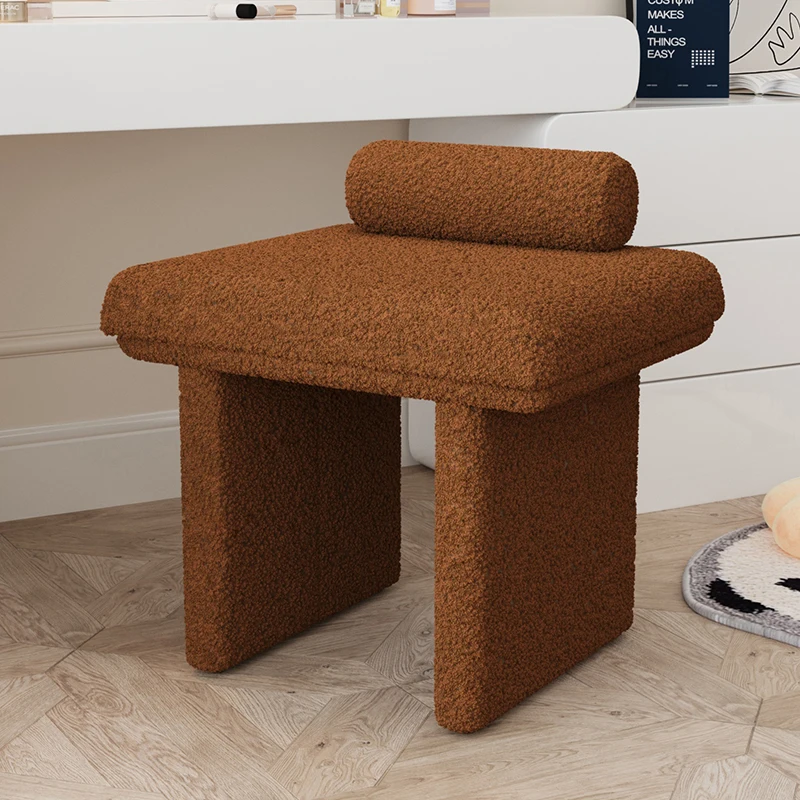 Nordic Creative Minimalist Fabric Home Dressing Stool Bedroom Makeup Chair Living Room Shoe Changing Stool Cloakroom Chair