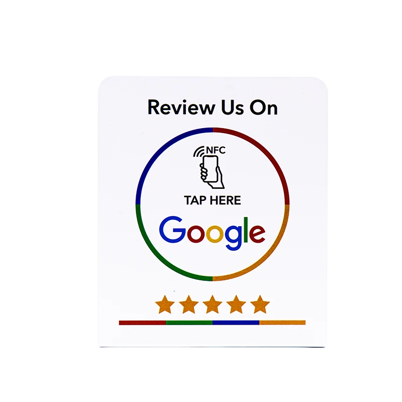 N-Tag 215 Crad für Google Review NFC-Stationstabelle NFC 13,56 MHz programmierbare Bewertungen-Anzeige-Biegekarte