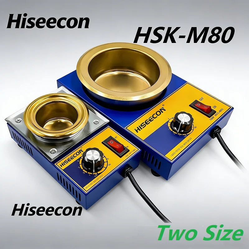 

Паяльная ванна HISEECON 130W/250W для плавления припоя, регулируемая температура, диаметр 38мм/80мм, вилка US/EU