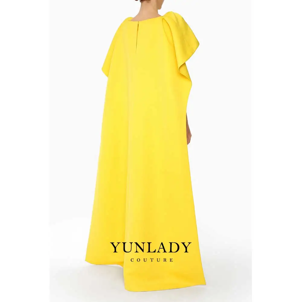 YUNLAN Luxurious Dubai Purple Evening Dress 2024 Women's Elegant Party Dress Saudi Arabia Wedding Smock Cape Prom Dress