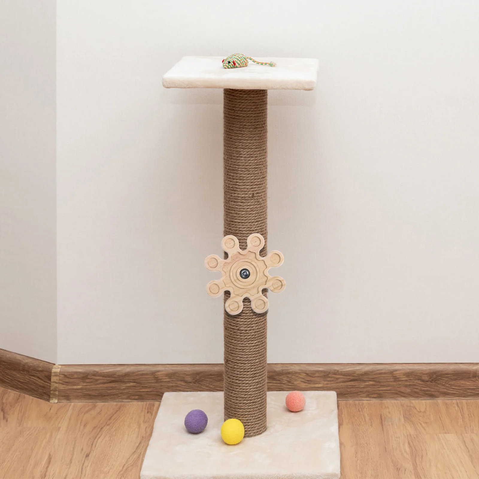 

Chinchilla Windmill Rabbit Chew Interactive Natural Wood Biting Plaything Cage Accessory Pet Windmill for Chinchilla Rabbit