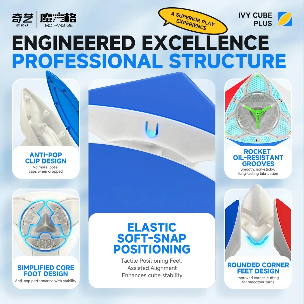 [CubeFun]QiYi IVY Cube Plus 9CM Maple Leaf Magic Speed Cube Stickerless Education ProfessionalPuzzle Toy Children For Gifts