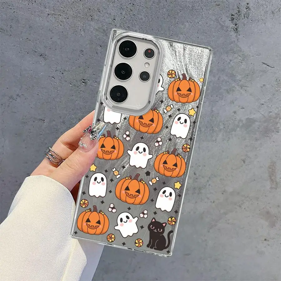 Cartoon Halloween Pumpkin Cat Case for Samsung Galaxy S20 FE S25 Ultra S22 Plus S23 S21+ S21 S20 FE S24Ultra Soft Shell