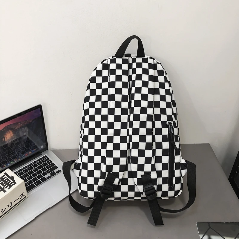 Fashion Girls Plaid Backpack Waterproof Leisure Shoulder Bag Women Laptop Mochila Bookbag Travel Rucksack for Female