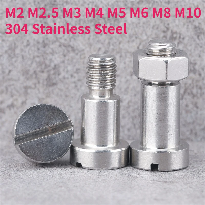 M2 M2.5 M3 M4 M5 M6 M8 M10 304 Stainless Steel Slotted One-word Slot Positioning Shoulder Step Screws Bolts And Hex Nut Set
